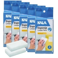 Kit 5 Conjunto (10 Unidades) Esponja Mgica Bucha Limpa Fcil Paredes Tnis Inox