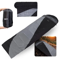 Saco de Dormir Max 2 em 1 Cobertor Trmico de -5c  +10c Preto e Cinza para Camping e Pesca