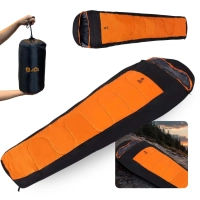 Saco de Dormir Xtreme Sarcfago Trmico de -5c  +15c Laranja e Preto para Camping e Pesca