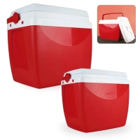 Kit Caixas Trmicas Vermelhas Mor 18 Litros e 26 Litros Cooler com Ala Praia Pesca Camping e Passeio