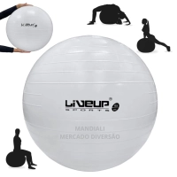 Bola Suia de Pilates 65 Cm Branca Treino Pilates Ginastica Academia Yoga Exercicios