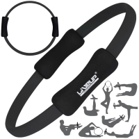 Anel de Pilates Treino Fisioterapia Arco Fortalecedor Preto Crculo Mgico Exerccios Fitness Yoga