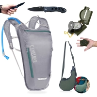 Kit Camping Bssola Alumnio + Canivete + Mochila Camelbak Trilha + Cantil Mohave 750 Ml Caminhada