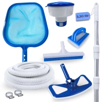 Kit Limpeza Piscina Flutuador+ Peneira+ Haste 3,30m+ Aspirador+ Esfreg�o+ Mangueira 4m + Escova Reta