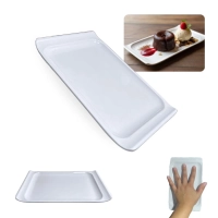 Travessa Bandeja 20,5 Cm Retangular para Buffet Sushi Sobremesa Finger Food Petisqueira