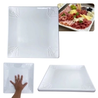 Prato Quadrado Raso 30,5 X 30,5 Cm Travessa para Poro Petisco Salgados Restaurante Saladeira Buffet