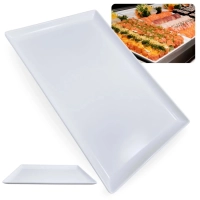 Travessa Prato para Buffet 35 Cm em Melamina Branca Ideal para Sushi Comida Japonesa