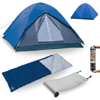 Kit Camping Completo Barraca Fox 2/3 Pessoas 1800 Mm + Saco de Dormir+ Isolante Trmico 1,80 M Pesca