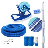 Kit Limpeza Piscina Aspirador + Haste Retr�til 3,30 M + Mangueira 4 M 38 Mm, Ponteiras e Adaptador