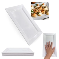 Kit 5 Travessas 30 Cm Retangulares para Buffet Sushi Restaurante em Melamina / Plstico