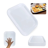 Kit 5 Travessas Bandejas 33,5 Cm para Buffet Sushi Expositor Vitrine Padaria Confeitaria Petisqueira