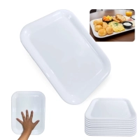 Kit 10 Travessas Bandejas 33,5 Cm para Buffet Sushi Expositor Vitrine Padaria Confeitaria Petisqueira