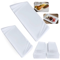 Kit 20 Pratos 23 Cm e 30,5 Cm (10 Und Cada) Travessas para Restaurante Buffet Sushi Finger Food Petisqueira