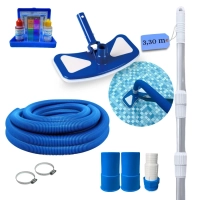 Kit Limpeza Piscina Aspirador + Haste 3,30 M + Mangueira 4 M 38 Mm + Avaliador Ph e Cl