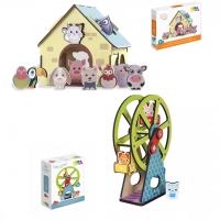 Kit Brinquedos Educativos Passa Animais + Roda Gigante Cores e Nmeros