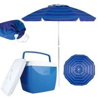 Caixa Trmica com Ala 18 L Azul + Guarda-sol 2 M Alumnio Azul