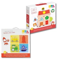 Kit Quebra-cabea Cores e Formas + Quebra-cabea Transportes