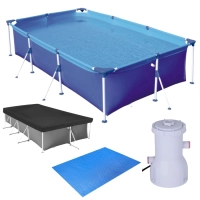 Kit Piscina 3700 Lts Premium Mor + Capa + Forro + Filtro 110v 2200 Litros Por Hora