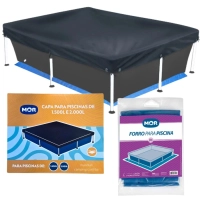 Kit Capa + Forro para Piscina Quadrada 1500 e 2000 Litros Mor ( Piscina No Inclusa )