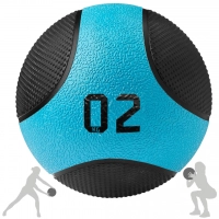 Bola Peso Medicine Ball 2 Kg Profissional Azul com Preto