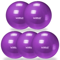 Kit com 5 Bolas Suas de 55 Cm para Pilates e Yoga Cor Roxa