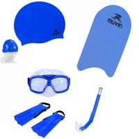 Kit Infantil Natao Infantil Prancha Standard + Touca + Kit Mergulho Azul