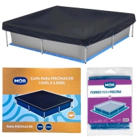 Kit Capa + Forro para Piscina Quadrada 1500 Litros e 2000 Litros Mor ( Piscina No Inclusa )