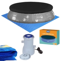 Filtro Bomba Piscina 220v + Capa e Forro para Piscina Redonda 2400 Lts