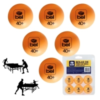 Bolinha de Ping Pong Tnis de Mesa 4 Cm Laranja 6 Unidades