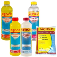 Kit Redutor de Ph (ph-)+ Elevador de Ph (ph+)+ Clarificante + Algicida + Cloro Granulado 1 Kg