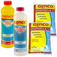 Kit 2 Cloros Granulado 1kg + Redutor de Ph e Alcalinidade (ph-) + Elevador de Ph (ph+)