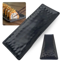 Travessa Prato Retangular para Sushi 28,5 Cm Kanpai com Relevo para Comida Japonesa em Melamina