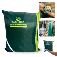Toalha Microfibra Ultra Absorvente Verde Travel Guepardo para Viagem Camping Trilha