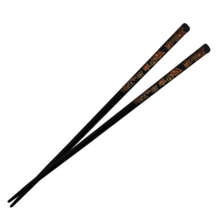 Kit 10 Pares de Hashi para Comida Japonesa 22 Cm Preto Decorado