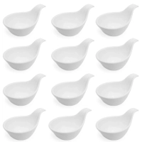 Colher em Melamina Premium para Finger Food Branca 12 Unidades