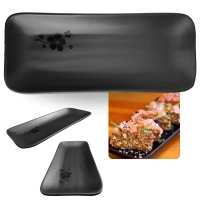 Kit 20 Travessas 27,5 Cm Retangular Kanpai com Borda Melamina Premium Restaurante Japon�s