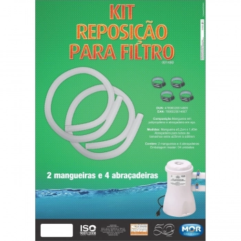 Bomba Filtrante 2200 L/H 110v para Piscina + Kit Reposio Mangueira com Abraadeira