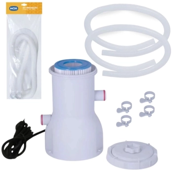 Bomba Filtrante 2200 L/H 110v para Piscina + Kit Reposio Mangueira com Abraadeira