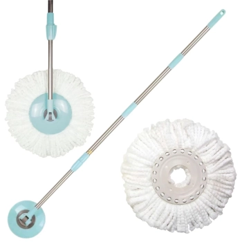 Kit Cabo Mop Giratrio Esfrego Limpeza Prtica Mor + Refil para Esfrego Mop Limpeza Prtica Mor