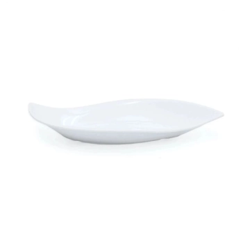 Kit 5 Pratos Travessas 50 Cm em Melamina Premium Branco com Formato de Folha Buffet Restaurante