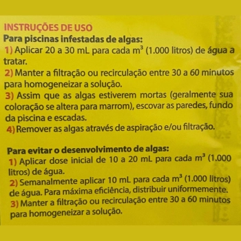 Algicida Lquido 1 L Sem Cobre Genpool: Algicida Elimina e Previne