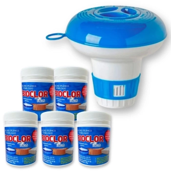 250 Mini Pastilhas 2gr de Cloro Bioclor para Piscina + 1 Mini Flutuador