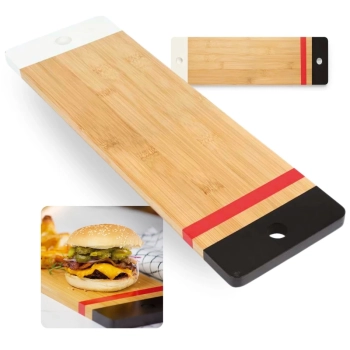 Tbua de Carne em Bamboo para Corte Churrasco Gourmet Retangular 48,3 Cm Acabamento em Verniz Cozinha