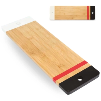Tbua de Carne em Bamboo para Corte Churrasco Gourmet Retangular 48,3 Cm Acabamento em Verniz Cozinha