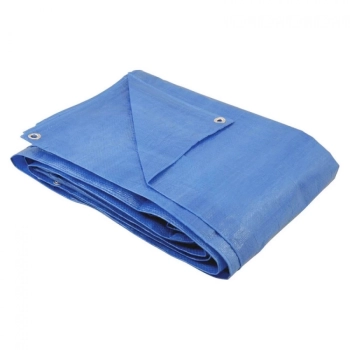 Lona Multiuso com Ilhs 6 X 3 M Azul Encerado de Polietileno Azul