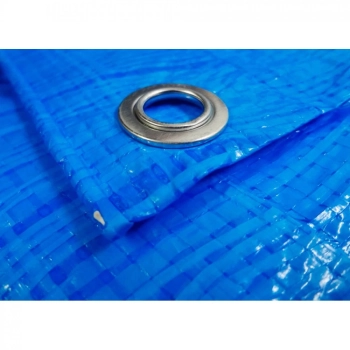 Lona Multiuso com Ilhs 6 X 3 M Azul Encerado de Polietileno Azul