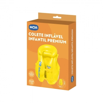 Colete Inflvel Infantil Premium para Criana de 3 a 6 Anos Amarelo