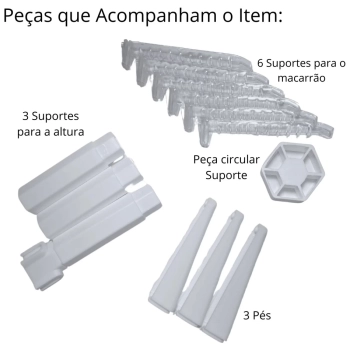 Kit Mquina de Fazer Macarro com 2 Cilindros + Varal para Secar Massas