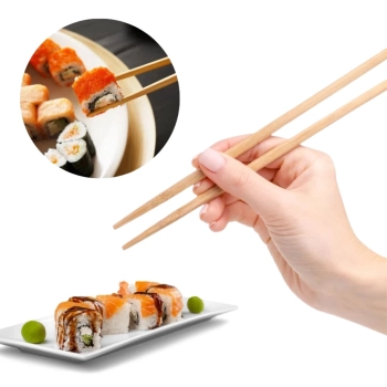 Par de Hashi em Bambu para Sushi Culinria Oriental Japonesa