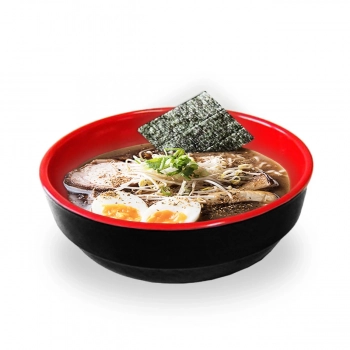 Kit Sopa Japonesa com Tigela 850 Ml + Colher Melamina + Par de Hashi Preto